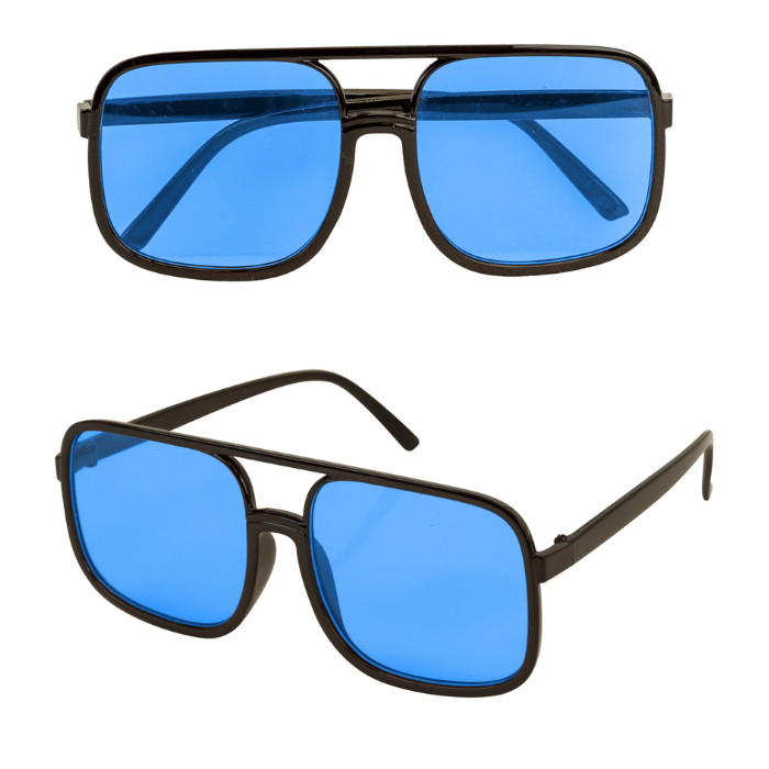 Blauwe hip hop brillen