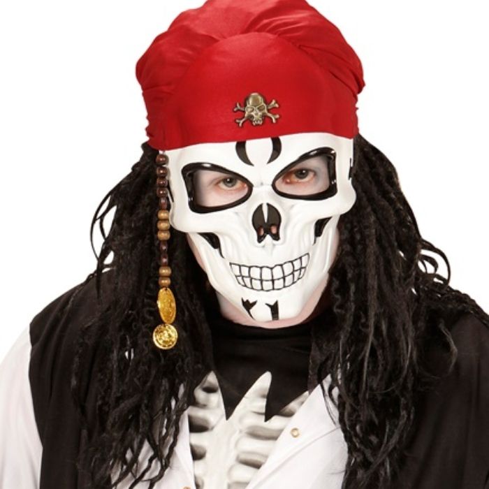 Piraten skelet masker met rode bandana 