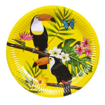 Tropische tukan borden 10x - 23 cm