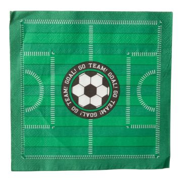 Voetbalveld  servetten 16x - 33x33 cm 
