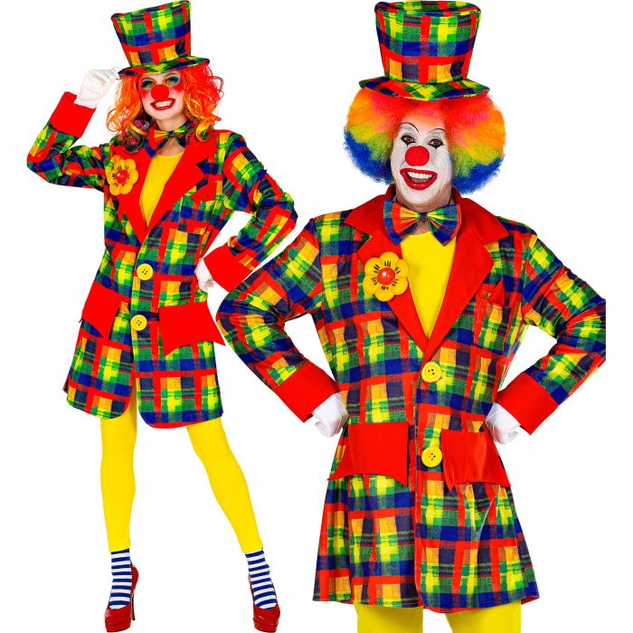 Geruite clownjas voor volwassenen