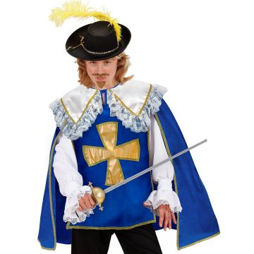 Musketierscape voor jongens in blauw