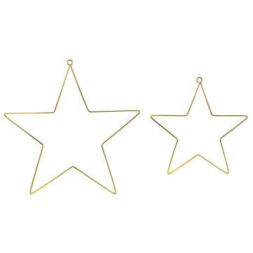 Gouden Kerststerren 2x - Metaal