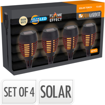 LED Solar Tuinfakkel 4x 