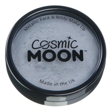 Metallic gezicht- en lichaamsverf zilver Moon Creations - 36 g
