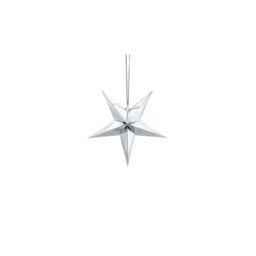 Papieren ster zilver - 45 cm