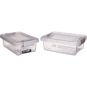 Opbergdoos 800 ml met grijze clips