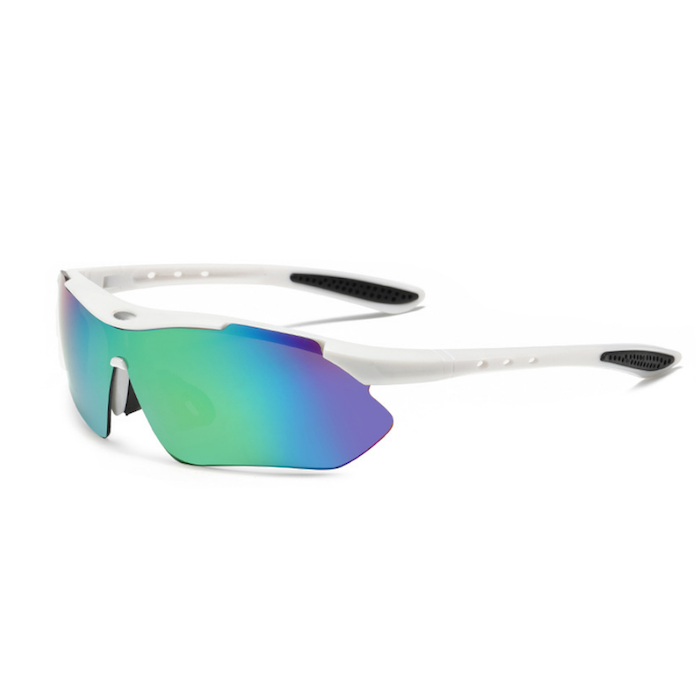 Hardloopbril wit m. blauwe spiegeleffect - onesize