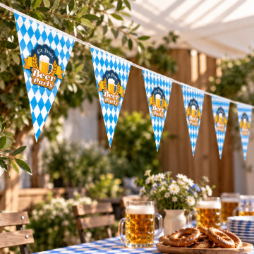 Oktoberfest vlaggenlijn met 10 vlaggen 20x30 cm - 5 m