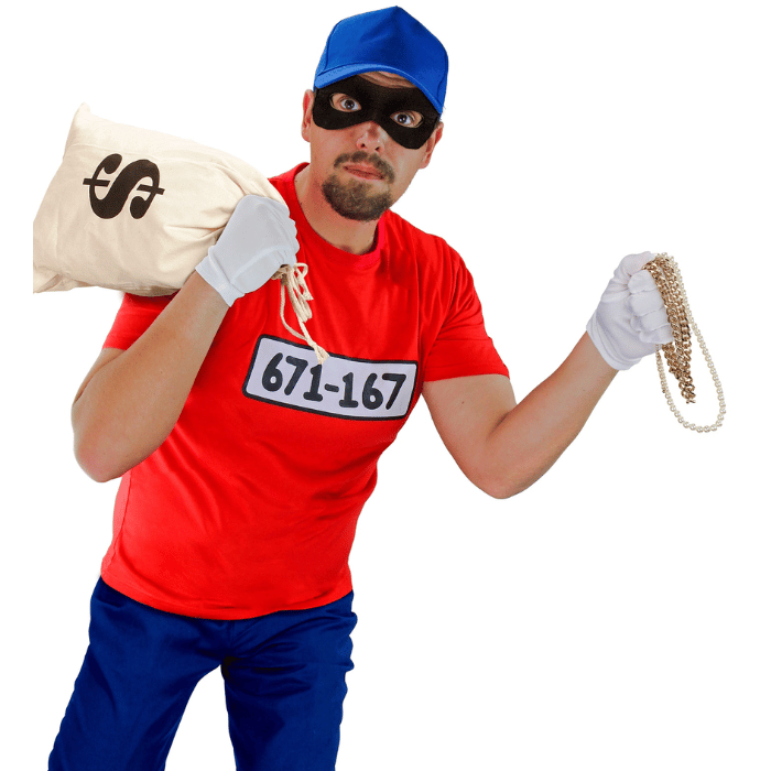 Robber unisex kostuum - 4 delen