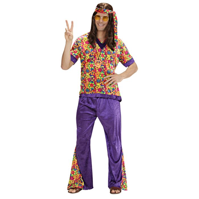 Hippie kostuum voor heren in velours