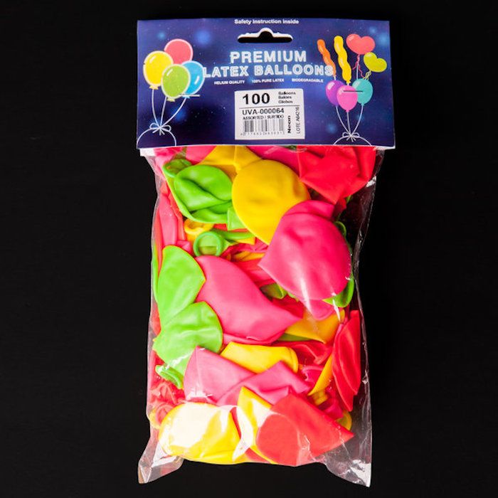 UV Ballonnen Multicolor 100x - 25 cm 