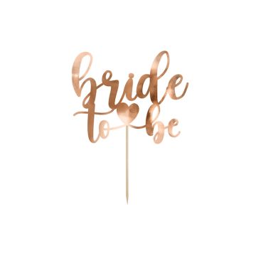 Roségouden "Bride To Be" taardecoratie - 17,5 cm
