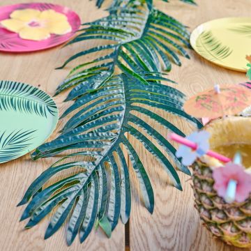 Groene Plastic Palmbladeren 3x - 50 cm