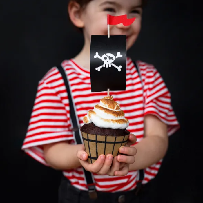 Piraat cupcake kit muffin decoraties 6x - 20 cm