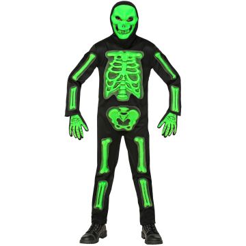 Groen skeletkostuum voor jongens