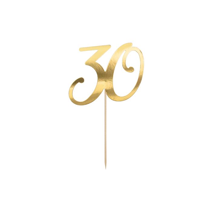 30 jaar kagedecoratie goud - 20,5 cm 