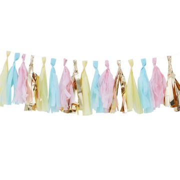 Guirlande Met Pastelkleurige Kwasten - 2 meter