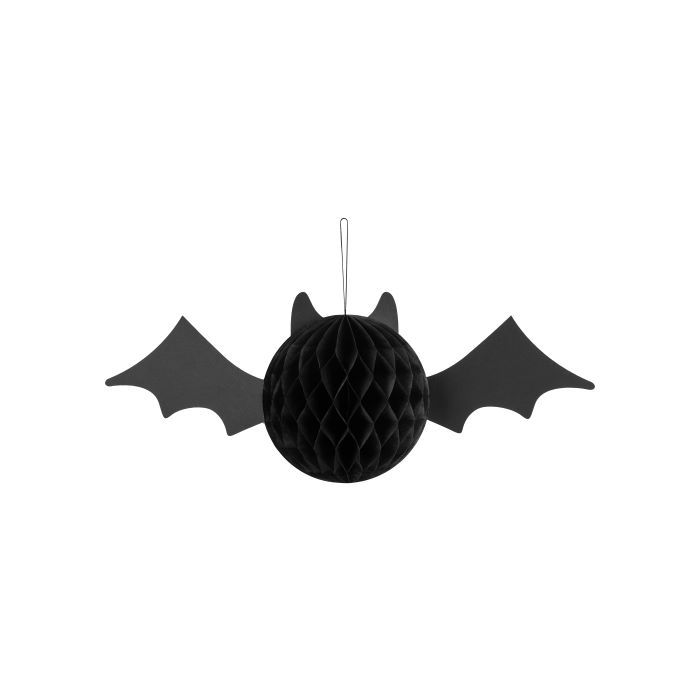 Zwarte papieren vleermuis honeycomb - 45x17 cm