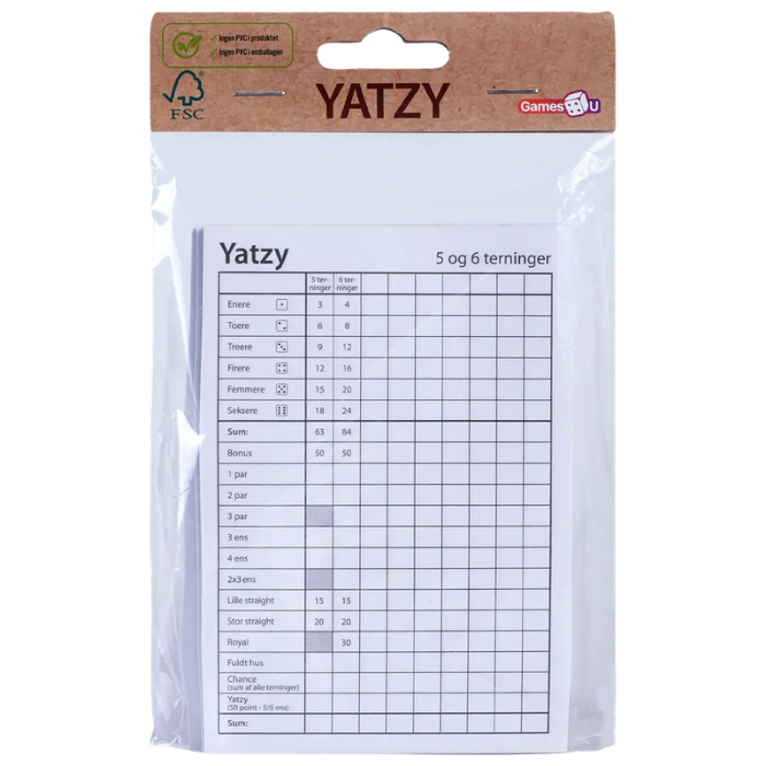 Yatzy blokken 3-pack - 5 en 6 dobbelstenen