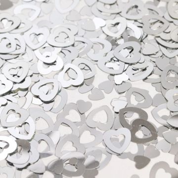 Confetti harten zilver - 14 g