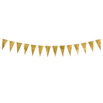 Gouden Girlande met Vlaggen - 2,15 meter