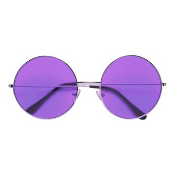 Neon zonnebrillen rond paars - onesize