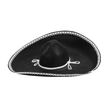 Mexicaanse sombrero hoed zwart - 55 CM