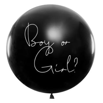 Gender reveal ballon meisje 1 m zwart 