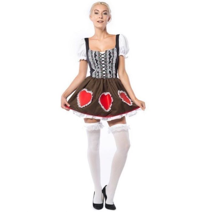 Oktoberfest jurk met rode harten heidi