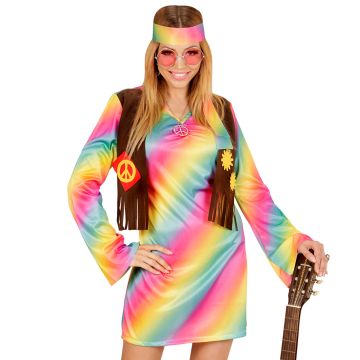 Hippiejurk met franjevest en haarband