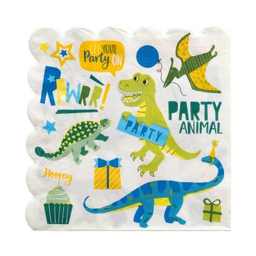 Servetten met dinosaurus motieven 16x