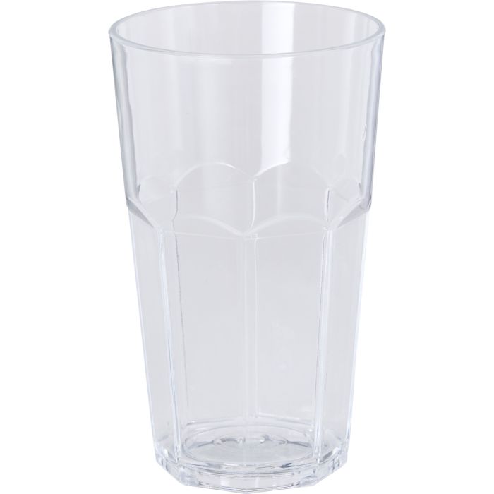 Drinkglas in acryl 370 ml met gefacetteerd ontwerp
