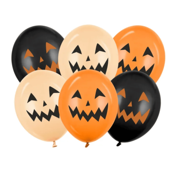 Halloween pompoenballonnen 6x - 30 cm