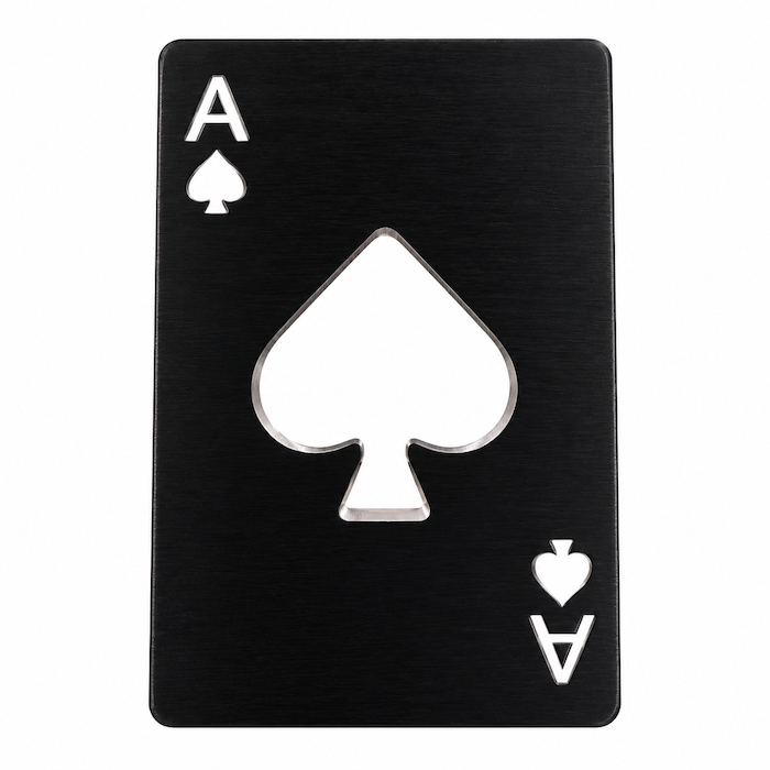 Zwarte metalen pokercard
