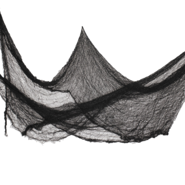 Zwart net spinnenweb decoratie - 0,7x9,8 m