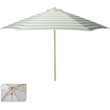 Grote parasol, beige en rauwwit gestreept, Ø 230 cm