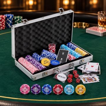 Pokerset 300 chips 11,5g. aluminiumkoffer high stakes PartyVikings 