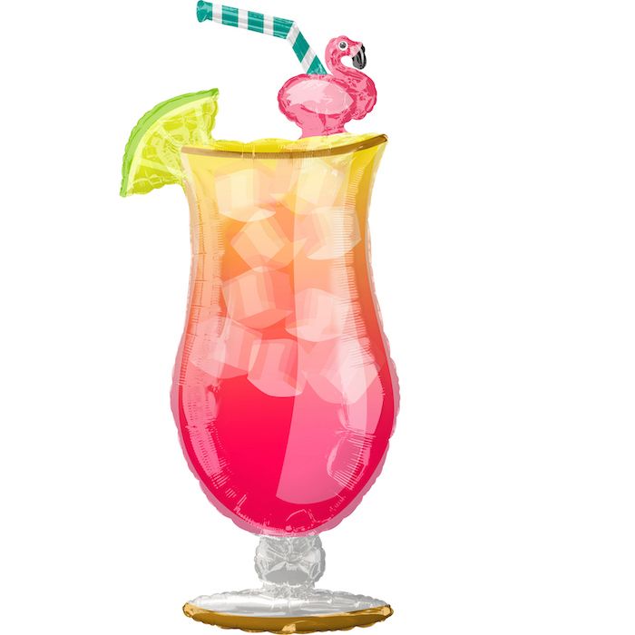 Gigantische Tropische Rode Drink Ballon - 104 cm 