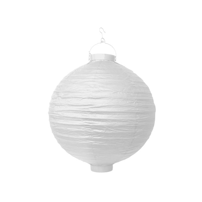 Witte LED Papieren Lantaarn - 20 cm