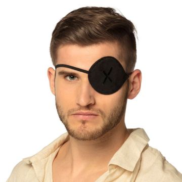 Piratenooglap zwart stof