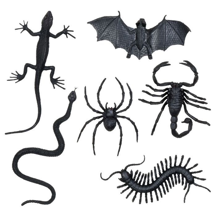 Angstaanjagende halloween griezels zwart - 6 delen