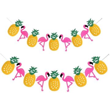Hawaii Guirlande flamingo en ananas 2 meter