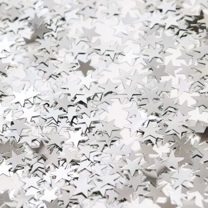 Zilveren sterren tafelconfetti - 14 g