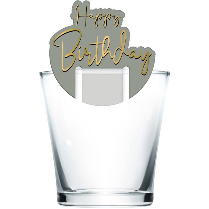 "Happy Birthday" Drinksmarkeerders Golden Dawn 6x