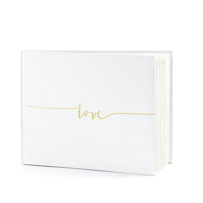 Gastenboek 24x18,5 cm wit 