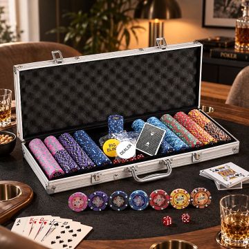 Pokerset 500 Royal Flush chips 14g. aluminium koffer high stakes PartyVikings 