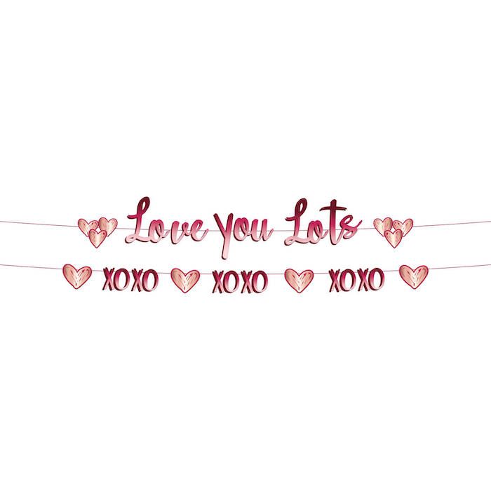 "Love You Lots" harten guirlande - 14 x 150 cm