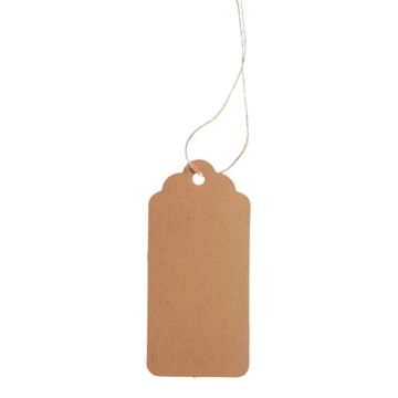 Cadeautags in natuurlijk bruin met touw 12x Het Oude Apotheker