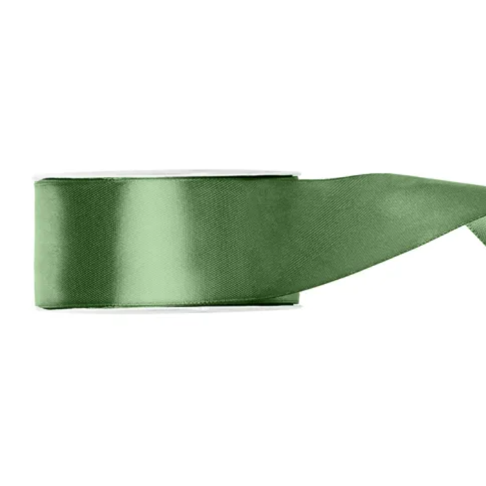 Salie groene satinelen lint - 25 mm x 25 m